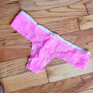 NWT Victoria's Secret pink lacy thong